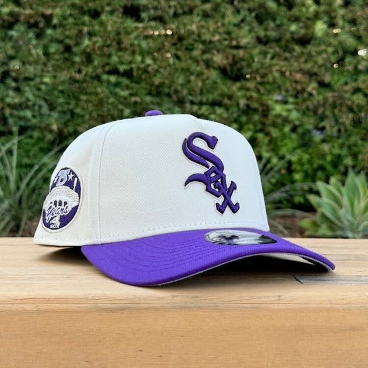 New Era White Sox Ivory/Purple 75 Years 940 A-Frame