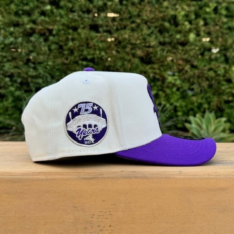 New Era White Sox Ivory/Purple 75 Years 940 A-Frame