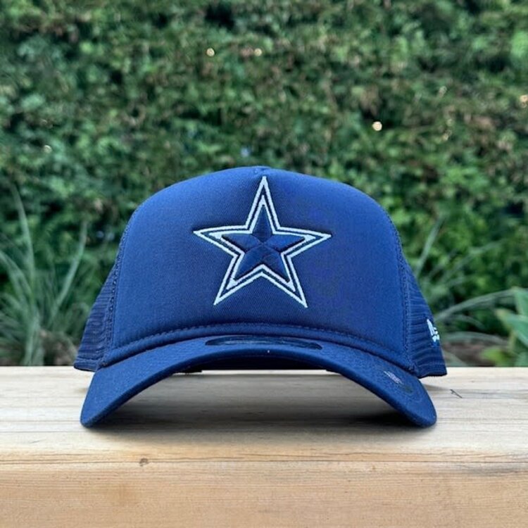 New Era Cowboys Navy Evergreen Star Foam Front 940 A-Frame Trucker