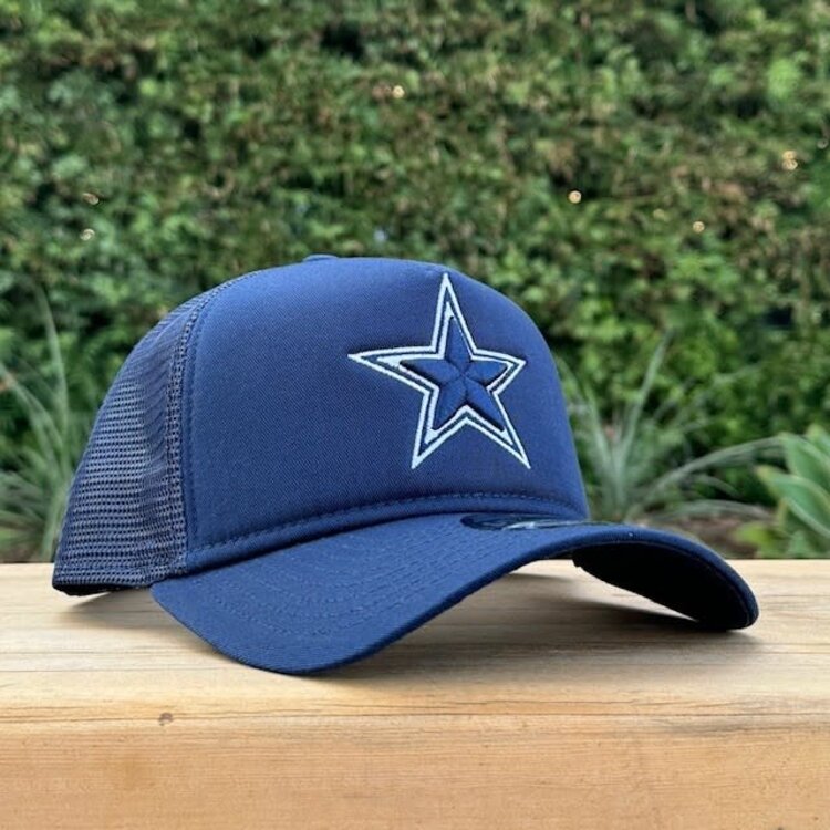 New Era Cowboys Navy Evergreen Star Foam Front 940 A-Frame Trucker