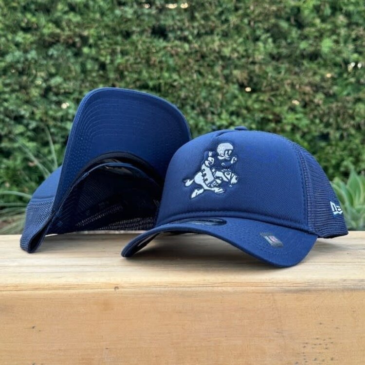 New Era Cowboys Navy Evergreen Retro Joe Foam Front 940 A-Frame Trucker