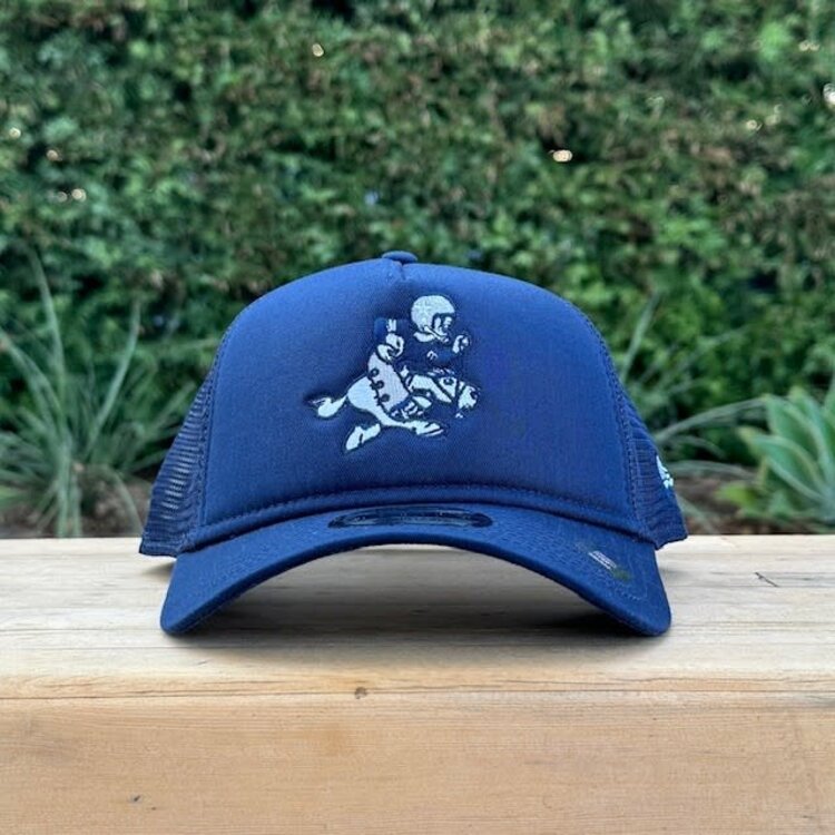 New Era Cowboys Navy Evergreen Retro Joe Foam Front 940 A-Frame Trucker