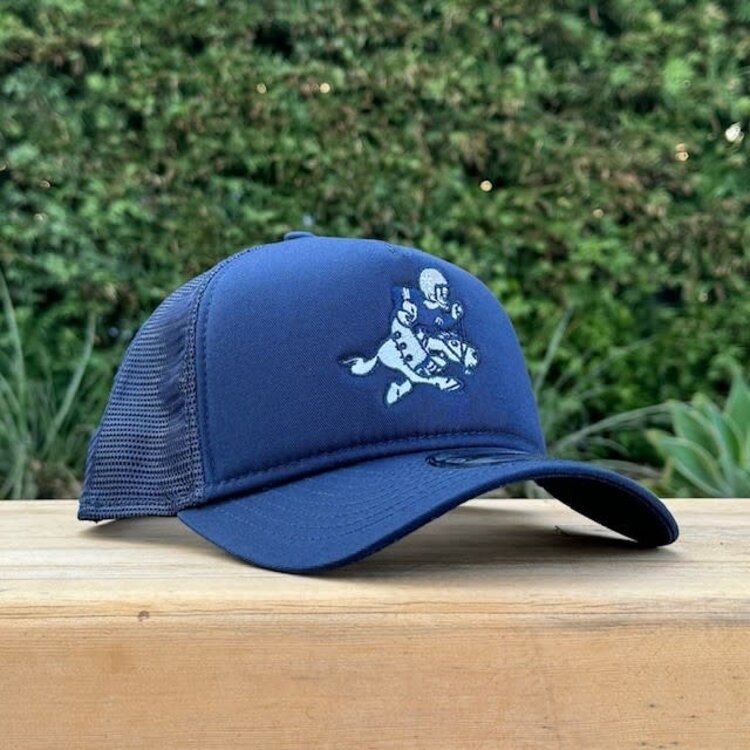 New Era Cowboys Navy Evergreen Retro Joe Foam Front 940 A-Frame Trucker