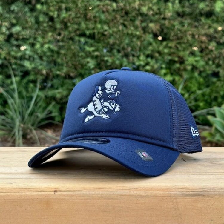 New Era Cowboys Navy Evergreen Retro Joe Foam Front 940 A-Frame Trucker