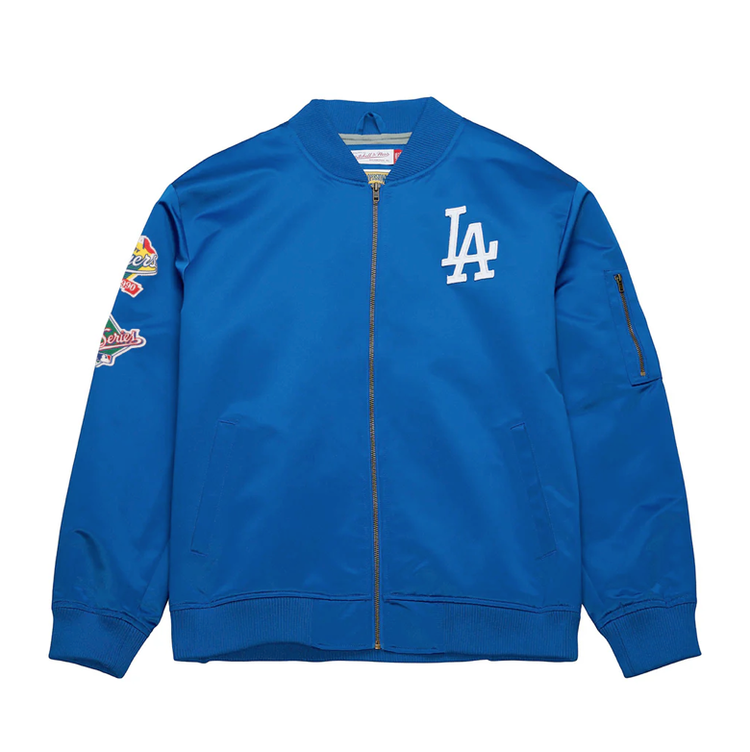 Mitchell and Ness LA Dodgers M&N Lightweight Satin Bomber Jacket Royal