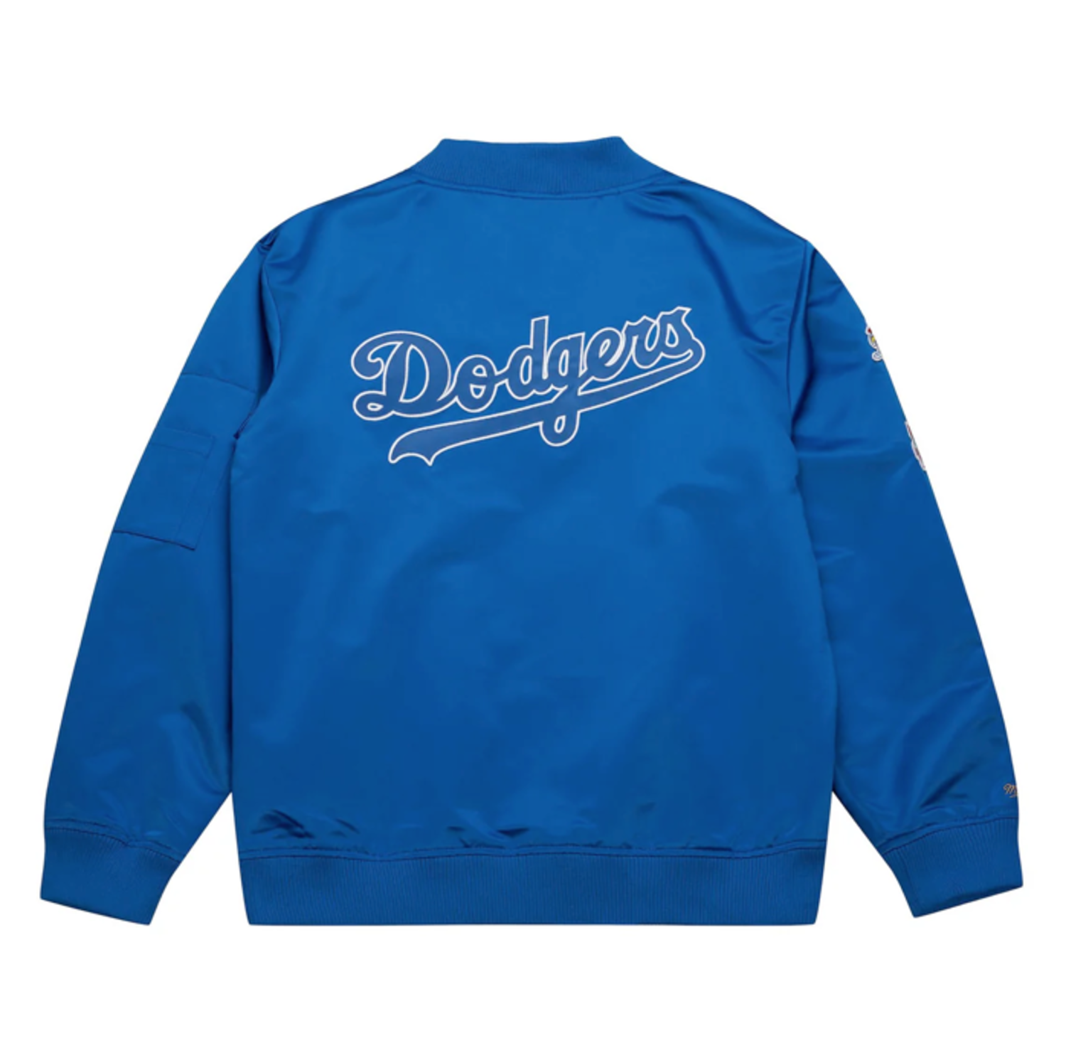 LA Dodgers M&N Lightweight Satin Bomber Jacket Royal - The Locker