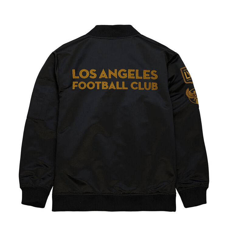 Mitchell and Ness LAFC M&N Lightweight Satin Bomber Jacket Black