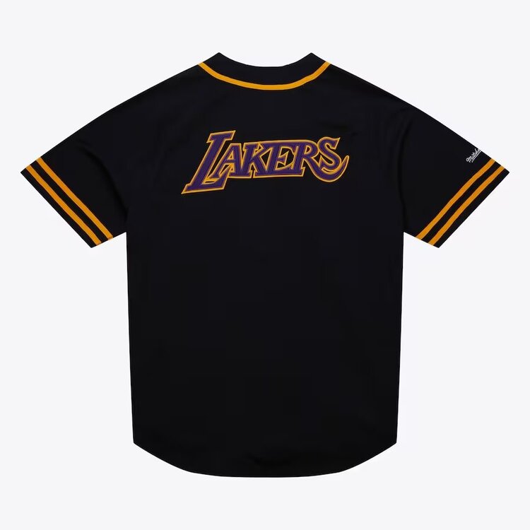 Mitchell and Ness LA Lakers M&N Men's NBA Black Fashion Button Front Jersey
