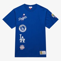 Mitchell and Ness LA Dodgers Men's M&N Hometown Vintage Logo Royal SS Tee