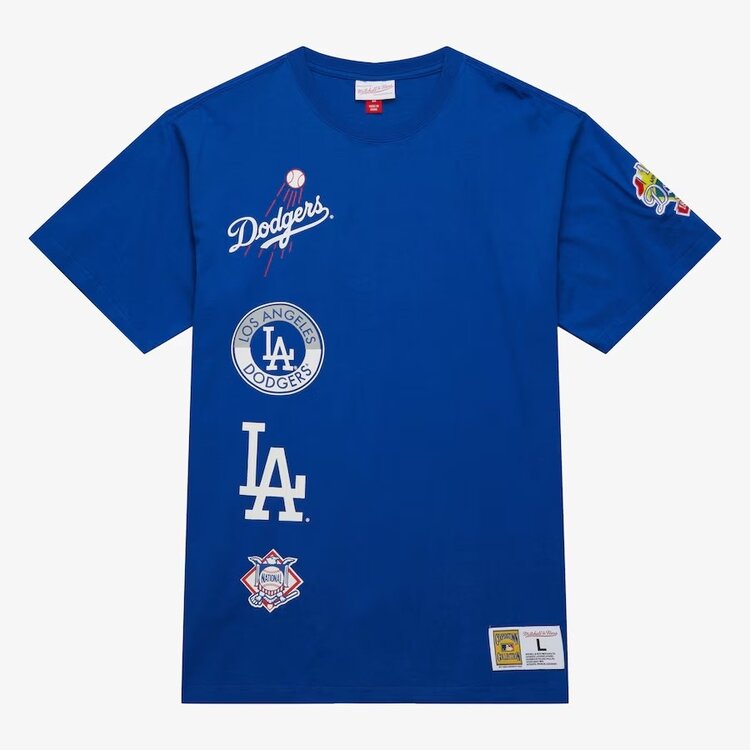 Mitchell and Ness LA Dodgers Men's M&N Hometown Vintage Logo Royal SS Tee