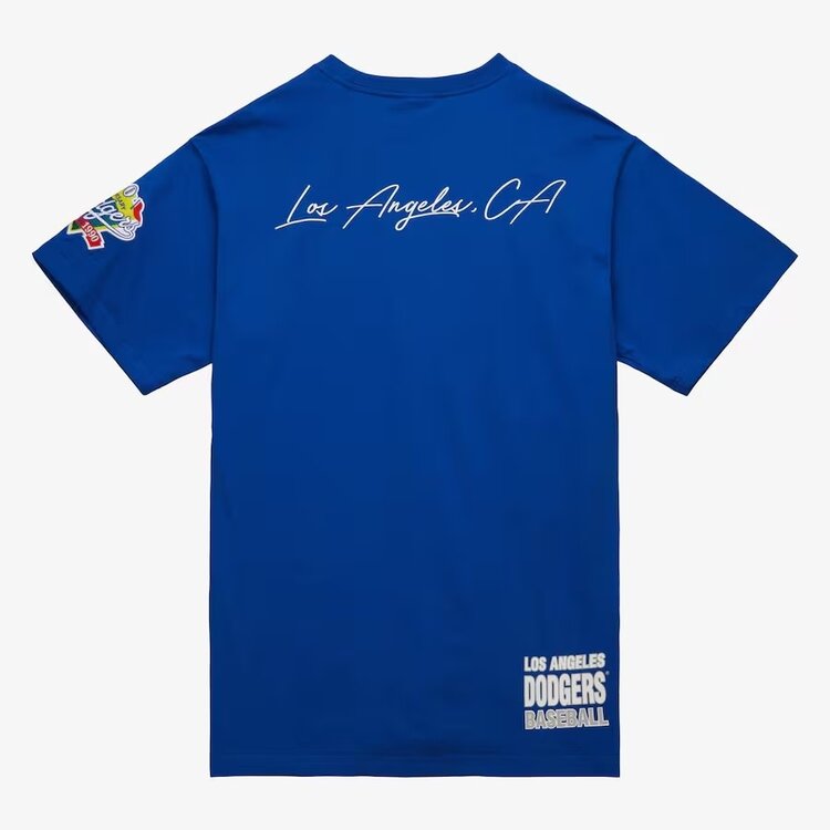 Mitchell and Ness LA Dodgers Men's M&N Hometown Vintage Logo Royal SS Tee