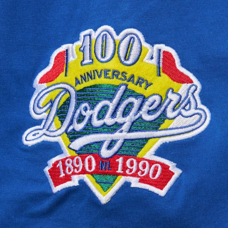 Mitchell and Ness LA Dodgers Men's M&N Hometown Vintage Logo Royal SS Tee