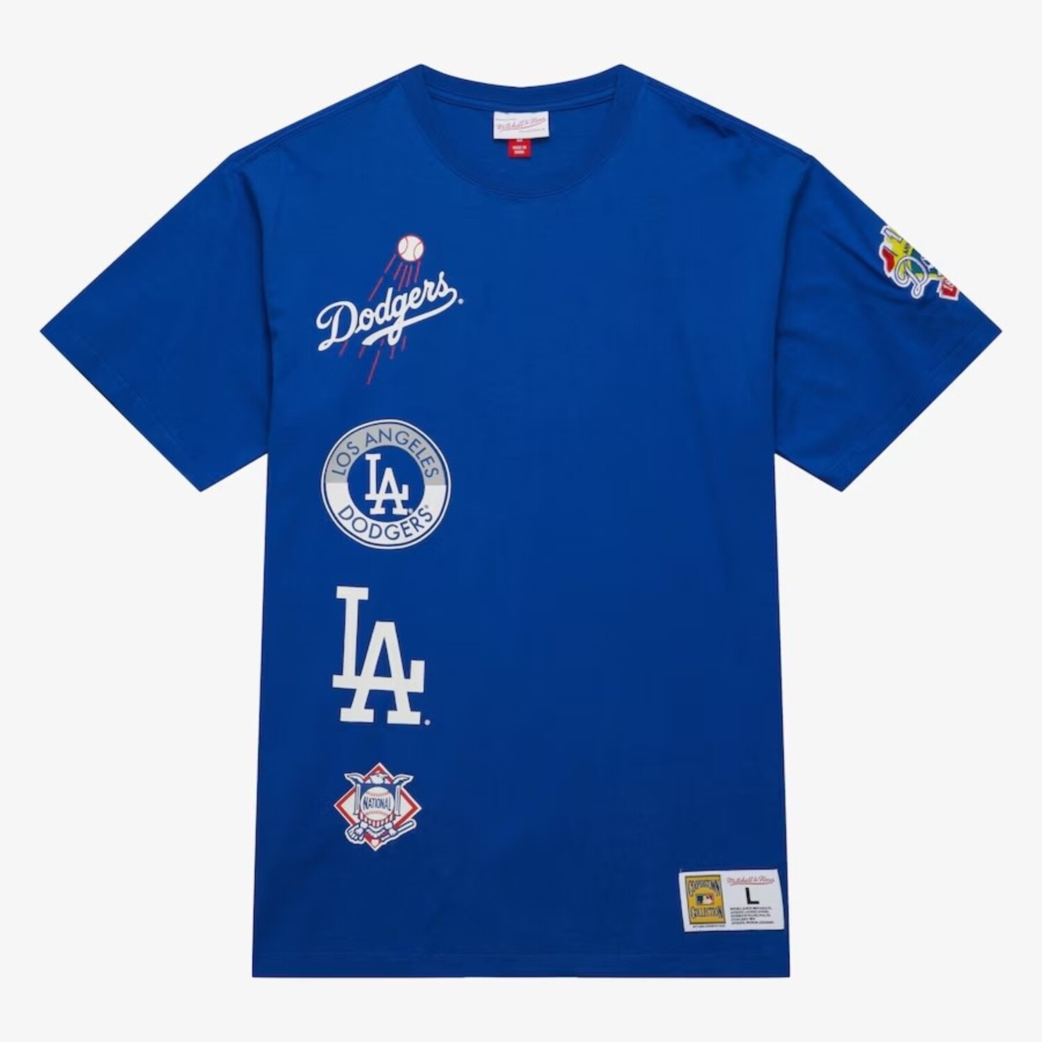LA Dodgers Men's M&N Hometown Vintage Logo Royal SS Tee - The