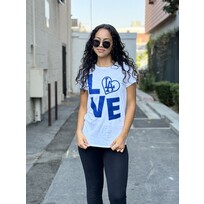 G-III LA Dodgers W GIII Endzone White Crew Love