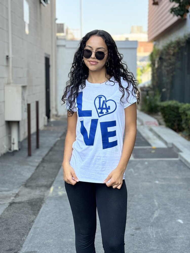 G-III LA Dodgers W GIII Endzone White Crew Love
