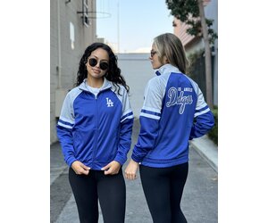 Dodgers W First Place F/Z Track Jacket Blue/Gray - The