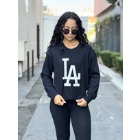 Mitchell and Ness Dodgers Women's M&N Glitter Crop Crewneck
