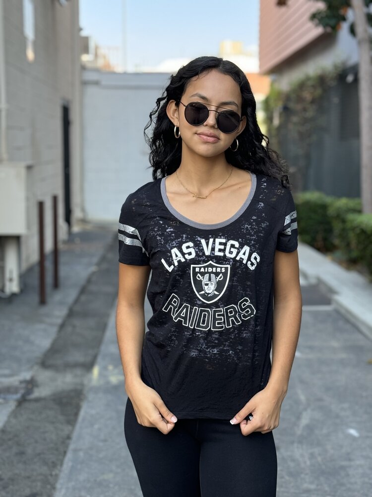 New Era Raiders W Slub Ringer Scoop Tee