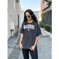 New Era Raiders Women's NE Block Arch Black Mineral Wash SS Crew Tee