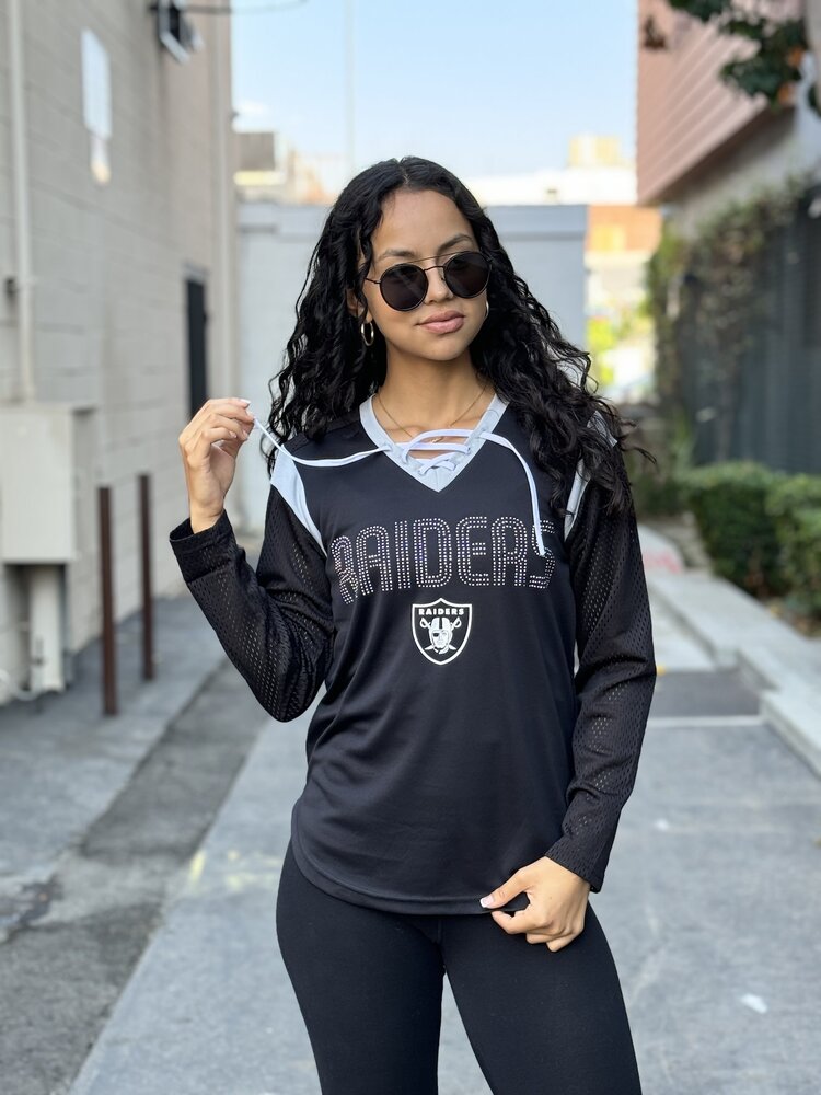 G-III Raiders Women's G-III Icing Long Sleeve Mesh Top