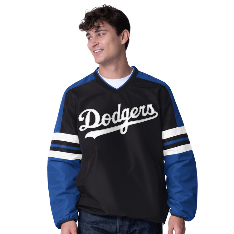 G-III Dodgers Wordmark M G-III Black High Heat V-Neck Pullover