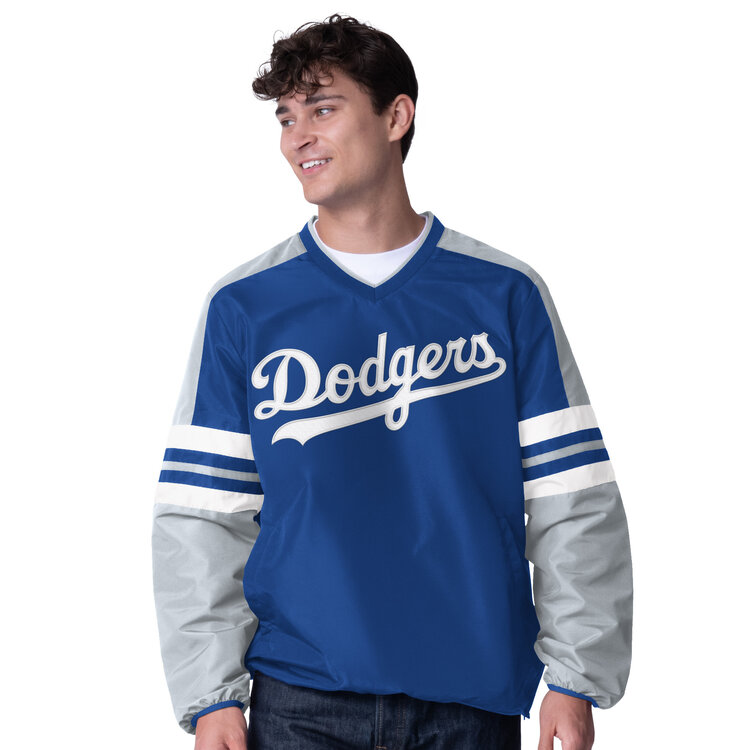 G-III Dodgers Wordmark M G-III Royal High Heat V-Neck Pullover