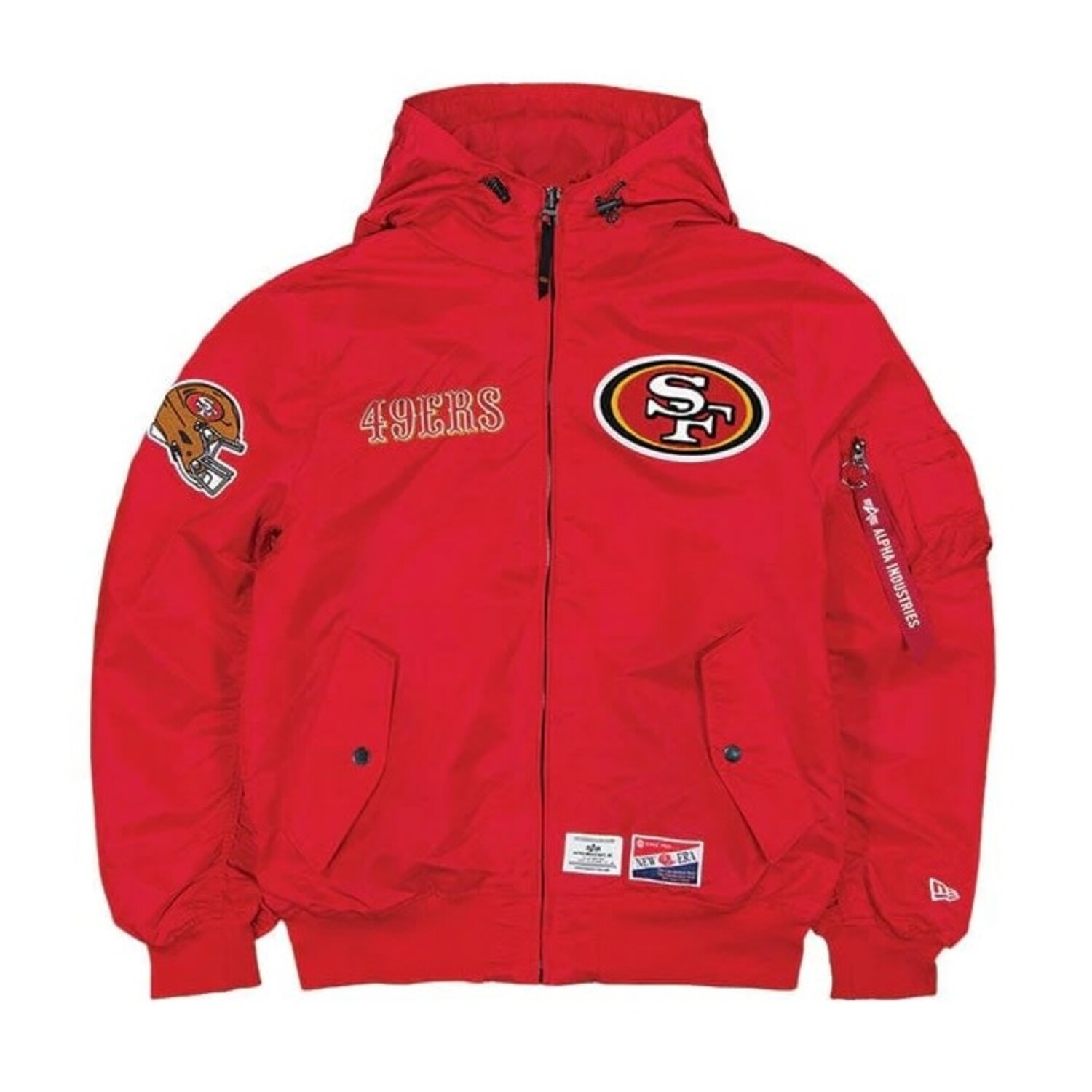 サ*ラ様 49ers ニットジャケット 49ers Men's NE Red Hooded Alpha Jacket - The Locker Room of Downey
