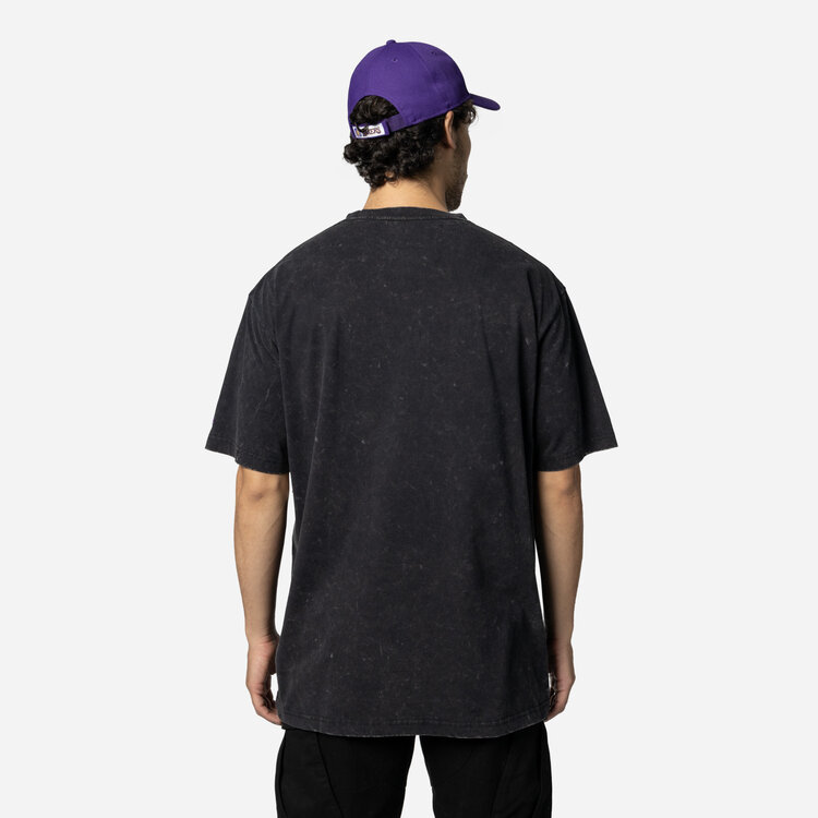 New Era LA Lakers Men's NE Block + 1947 Black Mineral Wash SS Tee