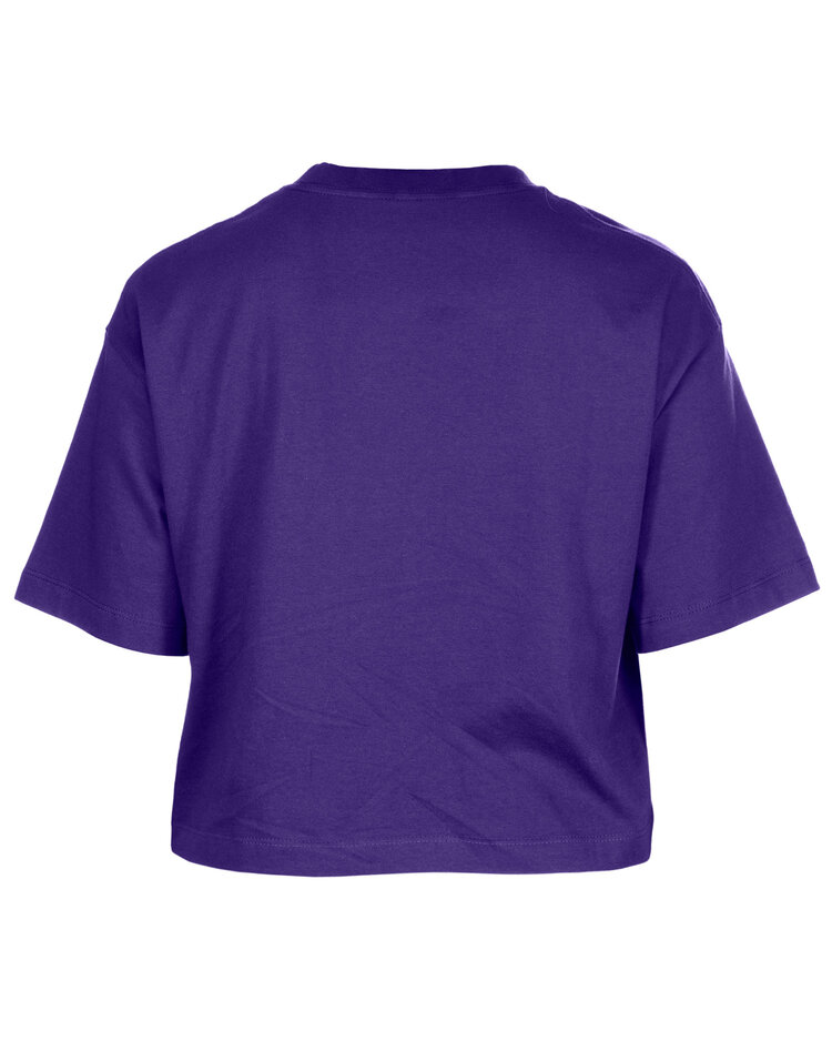 New Era LA Lakers Women's NE Purple Gold Foil SS Crew Crop