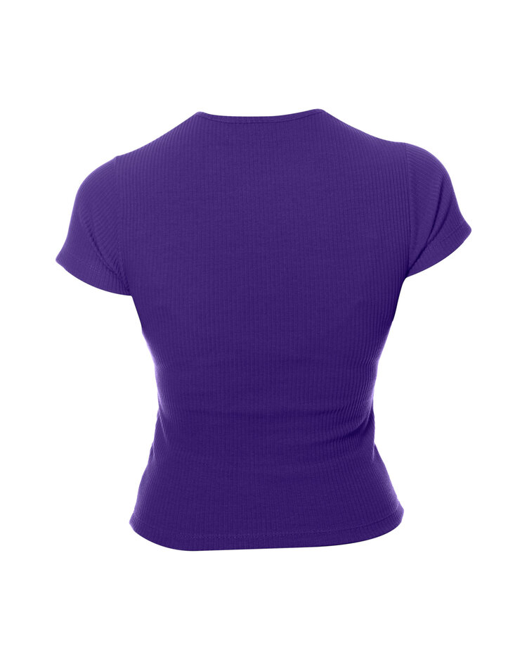 New Era LA Lakers Women's NE Ribbed Purple SS Baby Crop