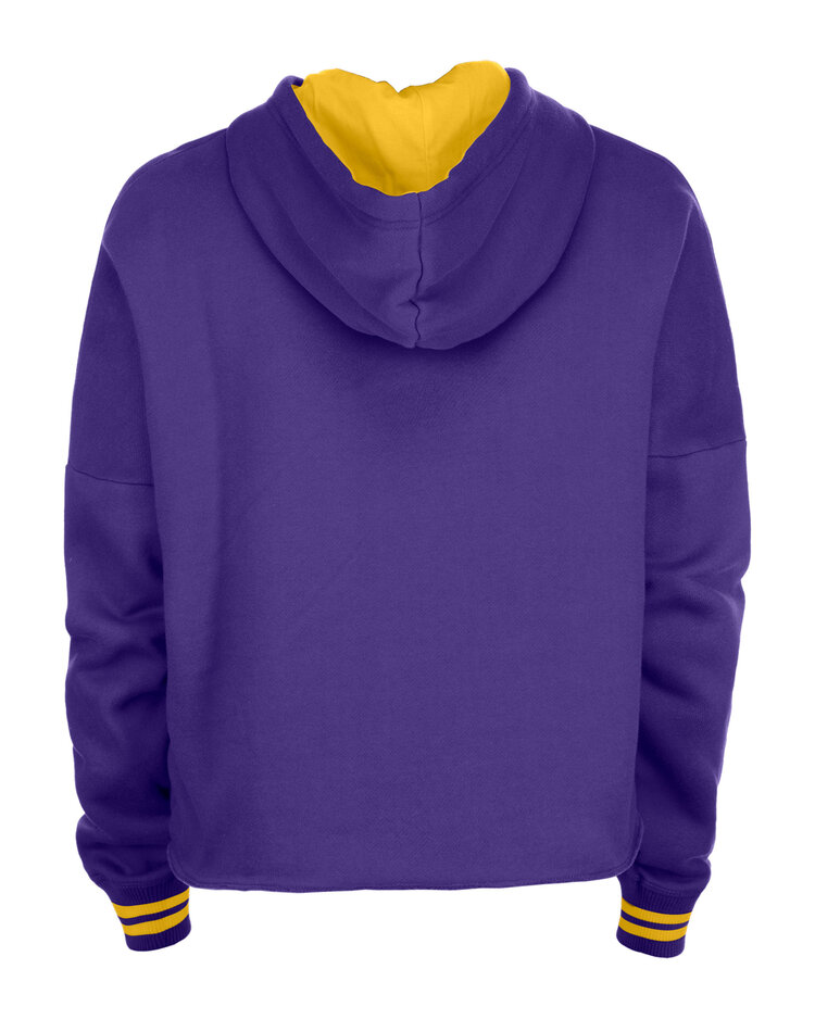 New Era Lakers Women's NE Block+L Purple Crop Hoodie