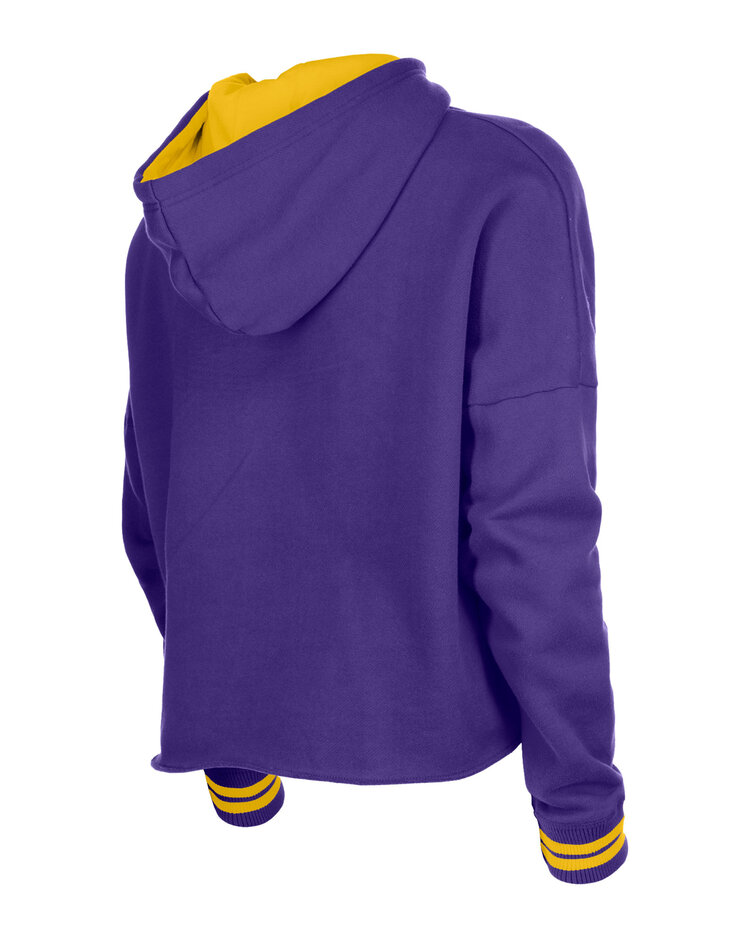 New Era Lakers Women's NE Block+L Purple Crop Hoodie