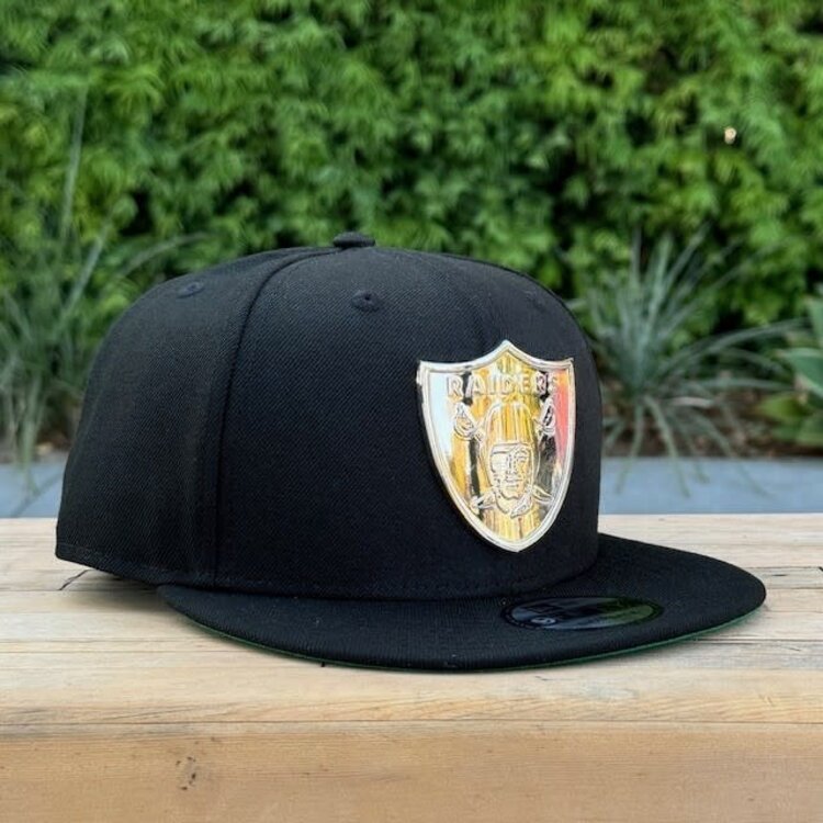 New Era Raiders Black Silver Metal Logo 950 Snapback