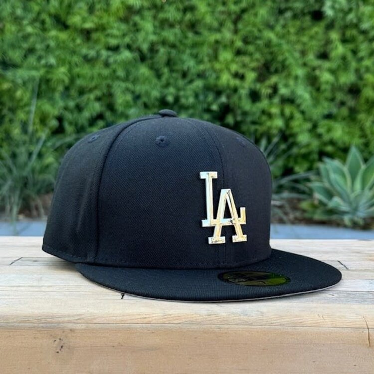 New Era LA Dodgers Black Silver Metal Fitted