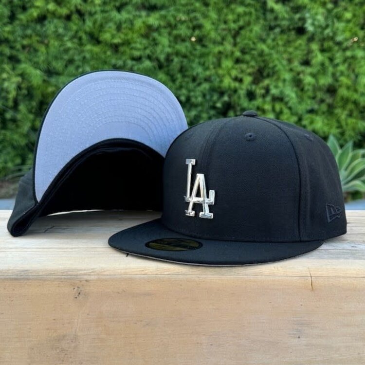 New Era LA Dodgers Black Silver Metal Fitted