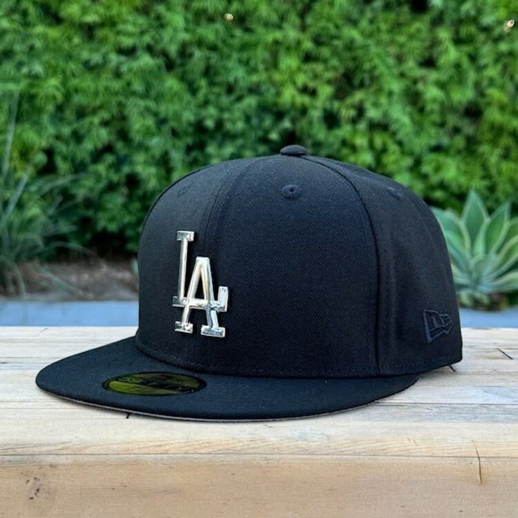 New Era LA Dodgers Black Silver Metal Fitted