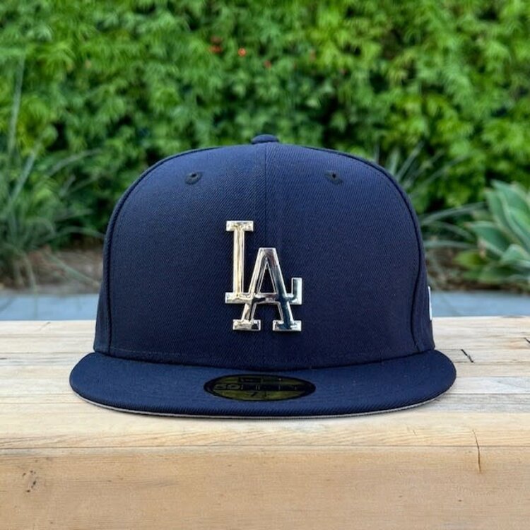 New Era LA Dodgers Navy Silver Metal Fitted