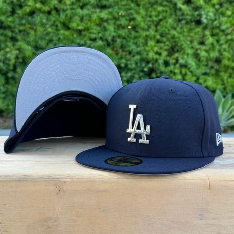 New Era LA Dodgers Navy Silver Metal Fitted