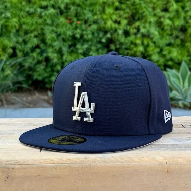 New Era LA Dodgers Navy Silver Metal Fitted