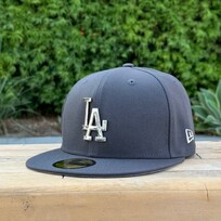 New Era LA Dodgers Graphite Silver Metal Fitted