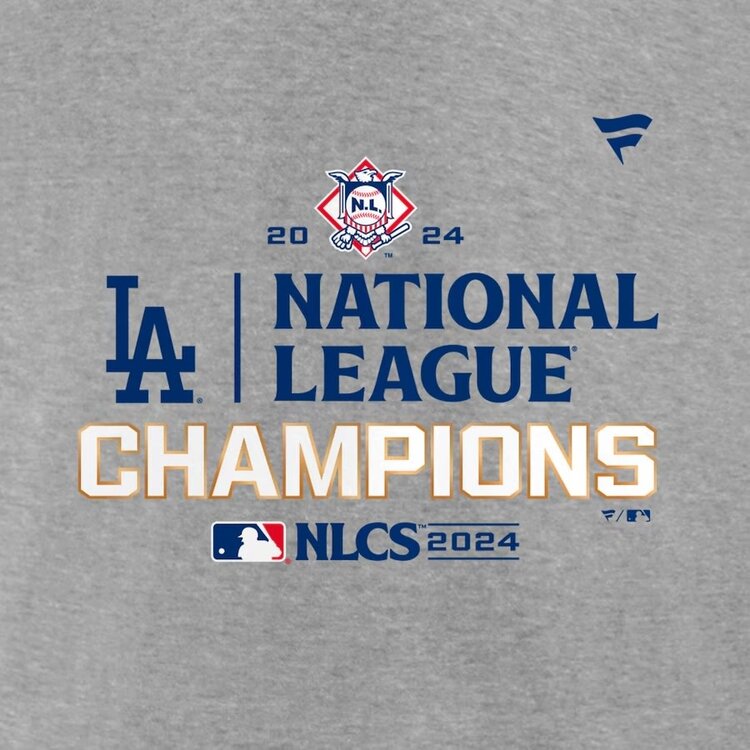 Fanatics Dodgers Men's Gray 2024 NLCS Locker Room T-Shirt