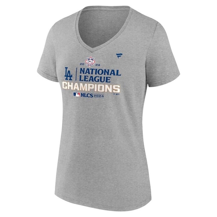 Fanatics Dodgers Women's Gray 2024 NLCS Locker Room T-Shirt