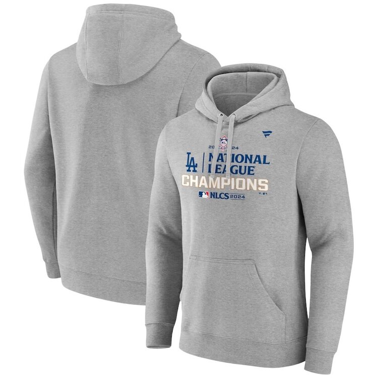 Fanatics Dodgers Men's Gray 2024 NLCS Locker Room Hoodie