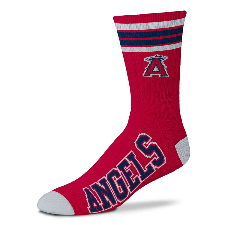 For Bare Feet Sportswear MLB Angels 4 Stripe Deuce Socks Red
