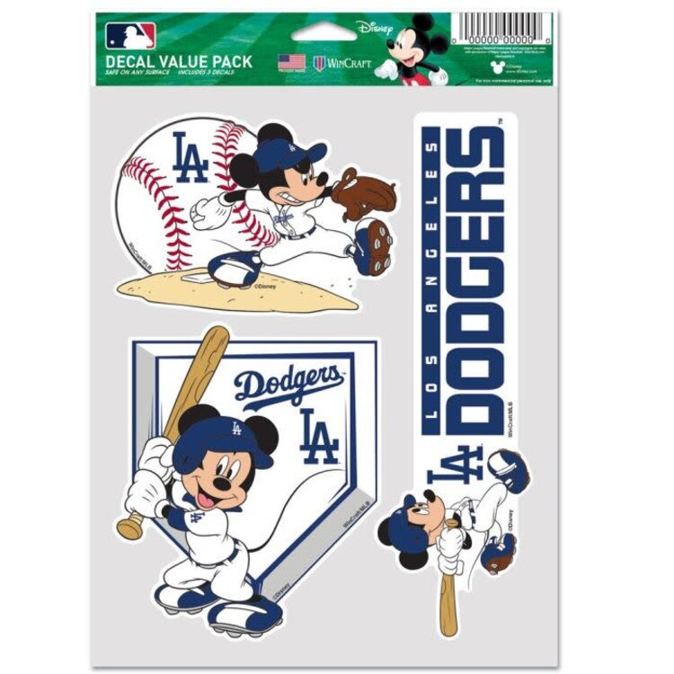 Wincraft Disney 3 Decal Value Pack Los Angeles Dodgers