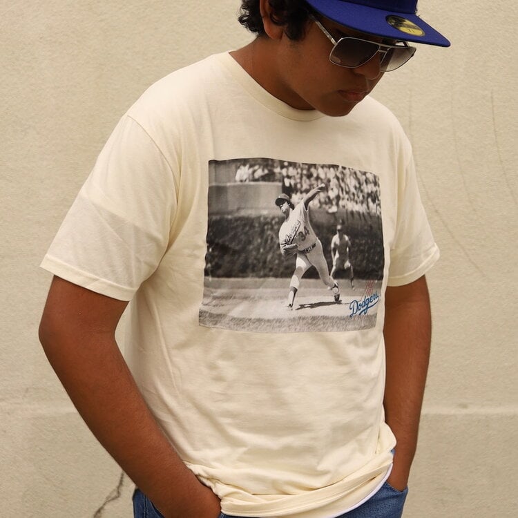 Mitchell and Ness LA Dodgers M&N BW Photo Cream T-Shirt