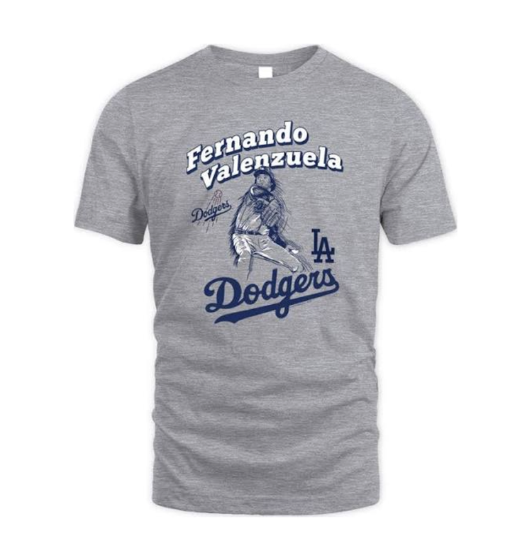 Mitchell and Ness LA Dodgers M&N FV Pitch Gray T-Shirt
