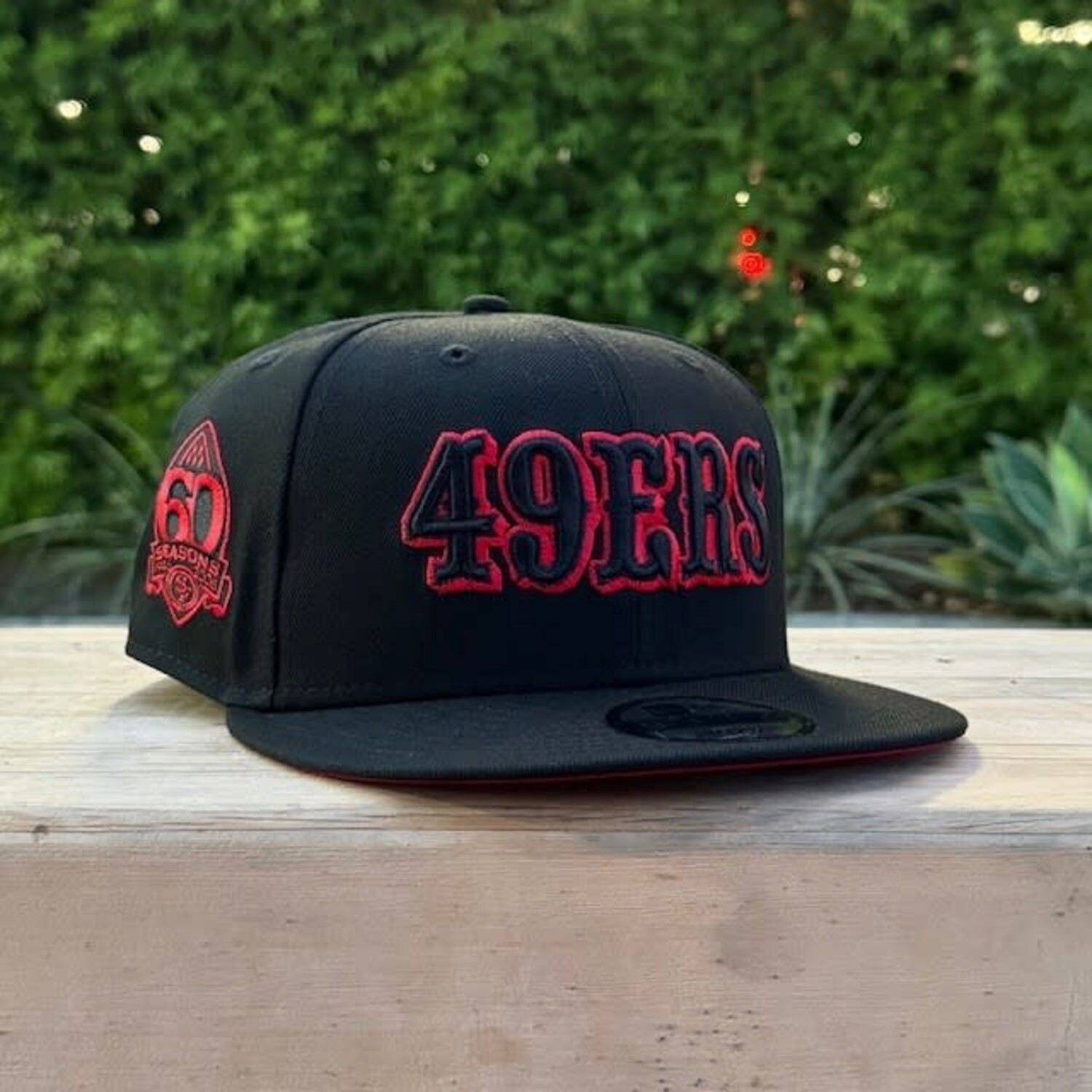 49ers Black Red Outline 60 Seasons Red UV 950 - The Locker Room of
