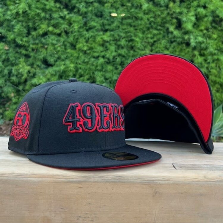 New Era 49ers Black Red Outline 60 Seasons Red UV Fitted