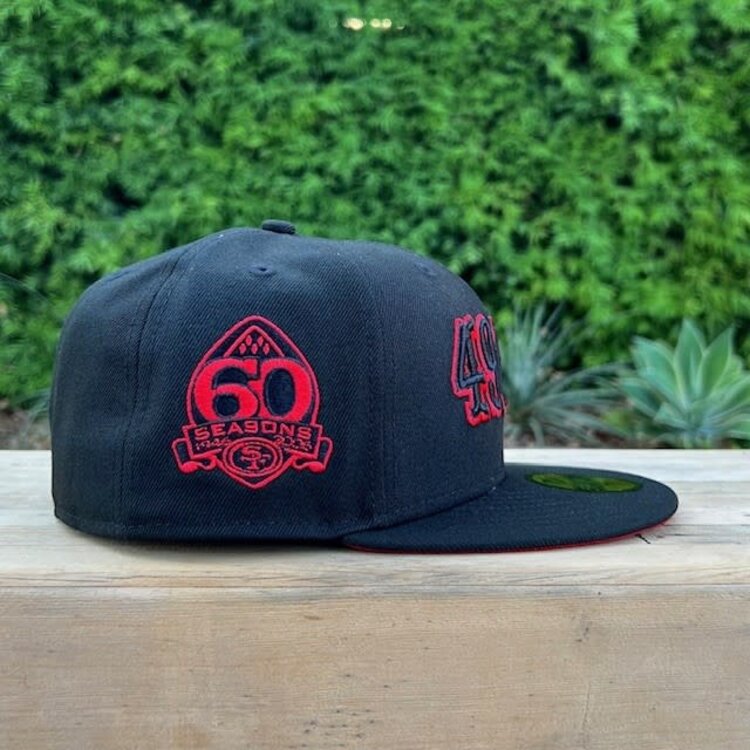New Era 49ers Black Red Outline 60 Seasons Red UV Fitted
